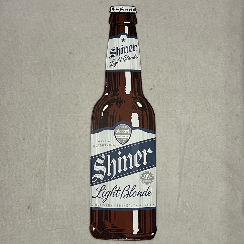 Shiner Light Blonde Bottle Sign Rustic Bar Wall Decor